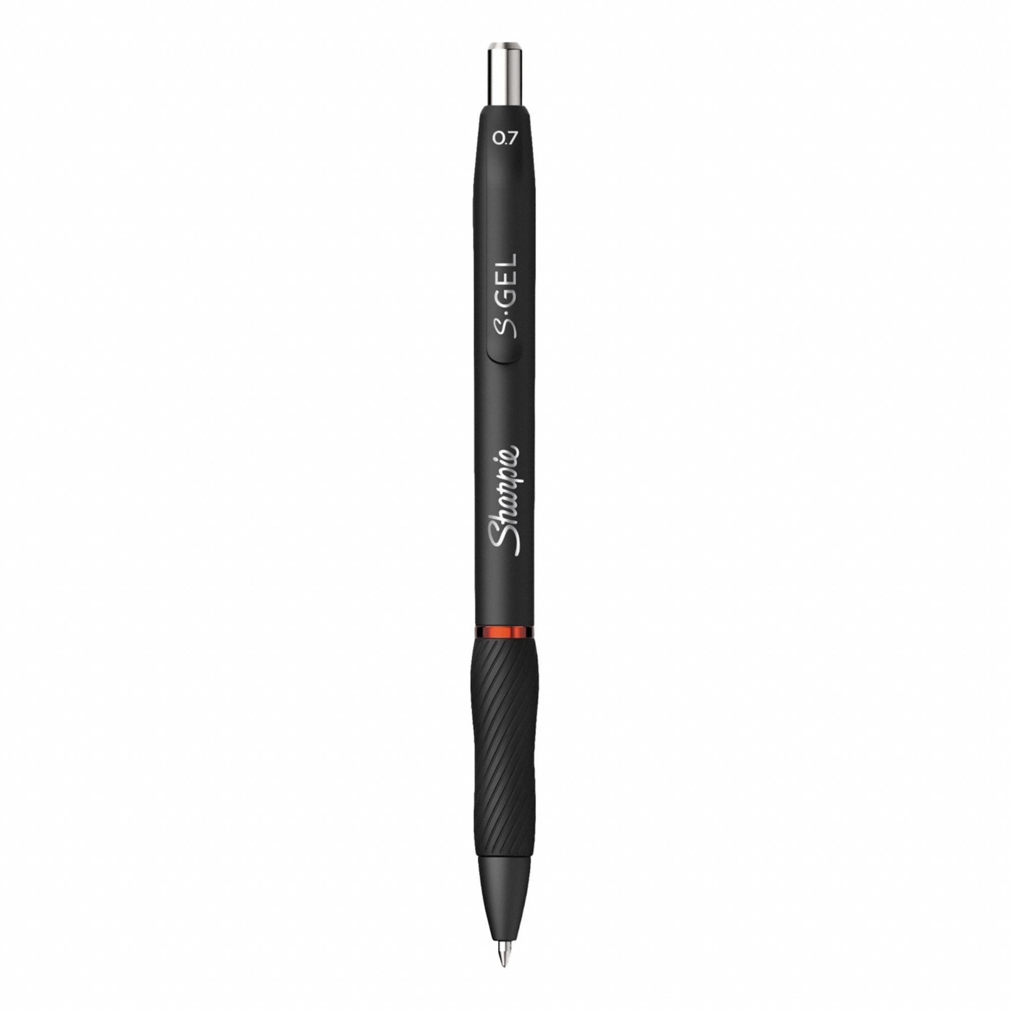 Pen Set: S-Gel, Red, 0.7 mm, Retractable, Black, Plastic, Cushion Included, Medium, 12 PK