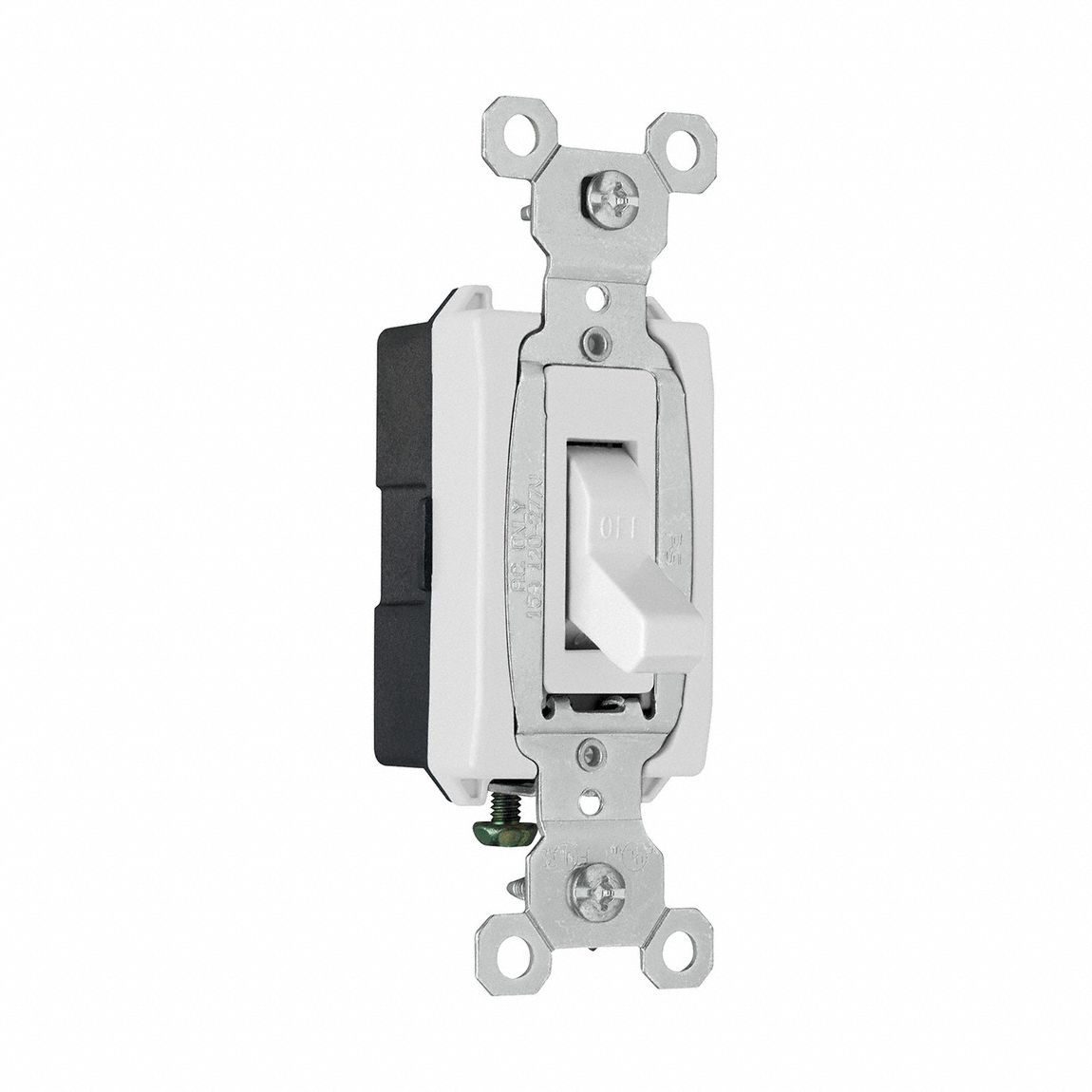 Wall Switch: Toggle Switch, Single Pole, White, 15 A, 120/277V AC, Screw Terminals