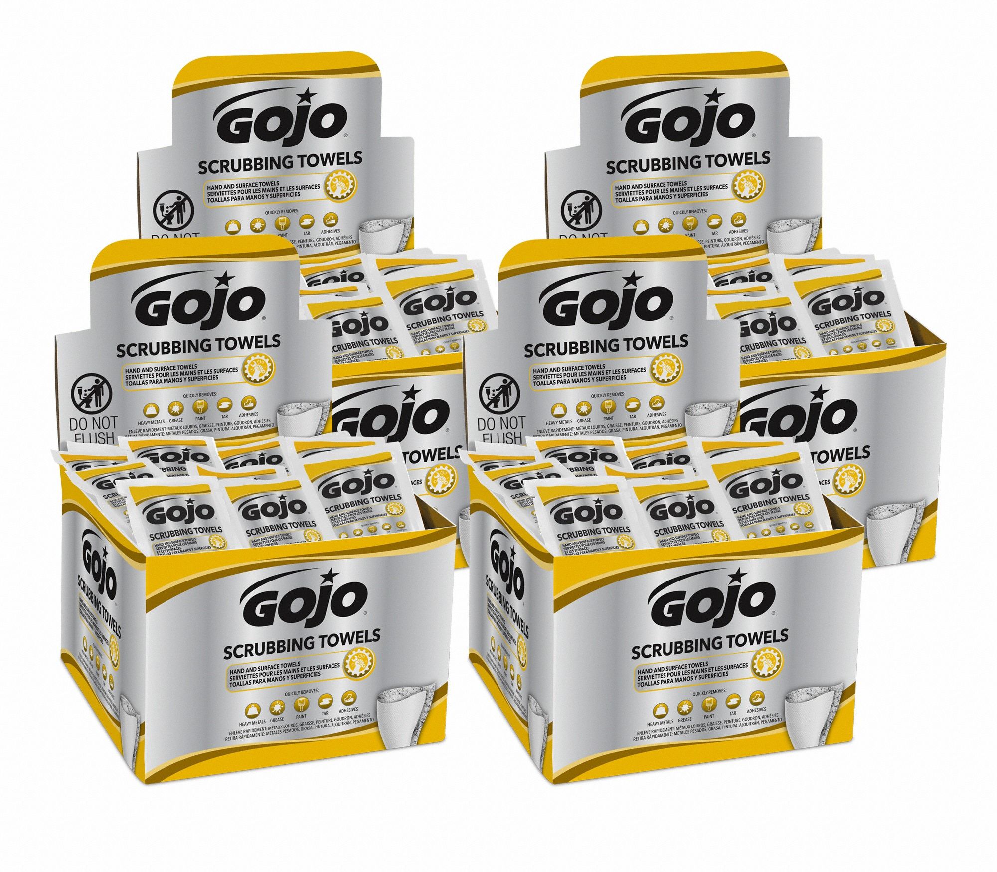 GOJO® Hand & Surface Scrubbing Wipes, 80 Count Canister