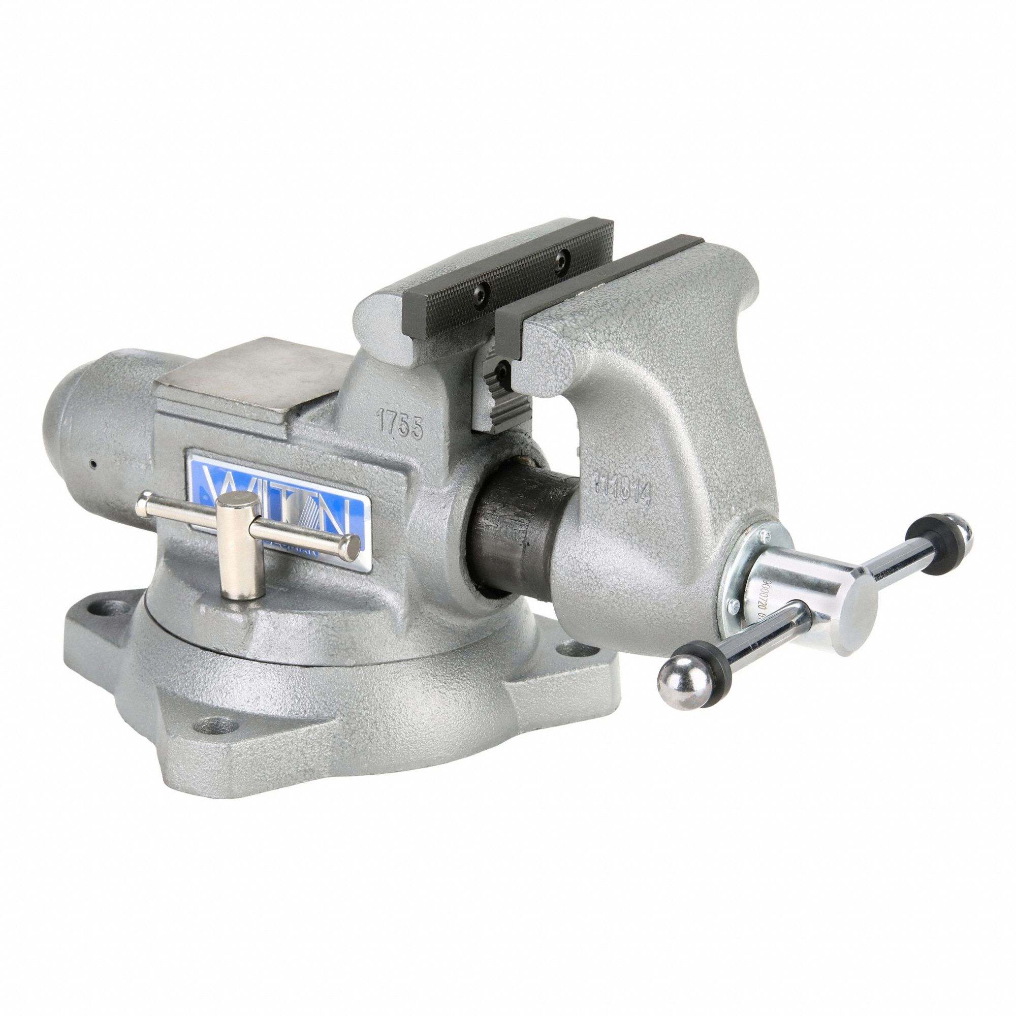COMBINATION VISE, HEAVY-DUTY, ENCLOSED, 5½ IN JAW FACE W, 5 IN MAX JAW OPENING, SERRATED