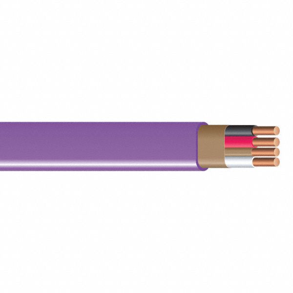 Nonmetallic Building Cable: 12 AWG, 3 Conductors, 100 ft, Purple, 600 V Volt