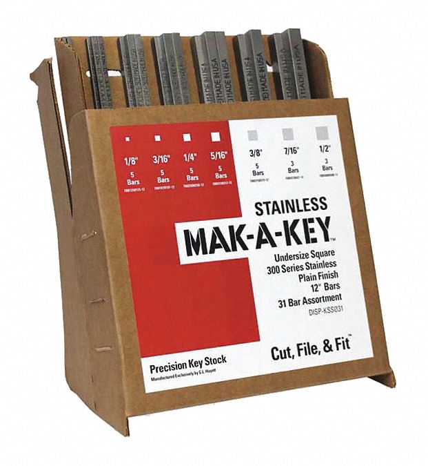 Inch, Straight Key Stock Assortment, Key Stock Assortment,Inch,31 pcs