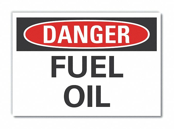  Fuel Material Danger Label: Polyester, Adhesive Sign Mounting, 10 in x 14 in Nominal Sign Size