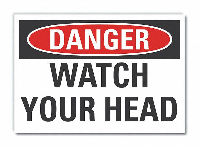  Overhead Clearance Danger Reflective Label: Reflective Sheeting, Adhesive Sign Mounting, Danger