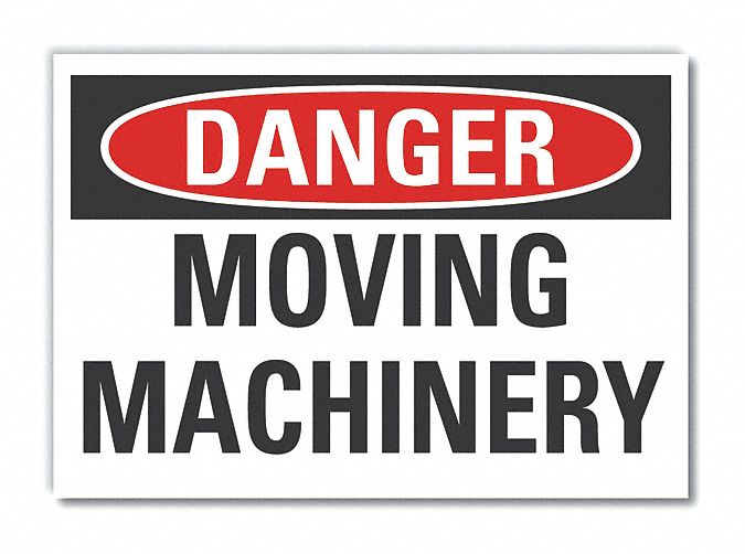  Moving Machinery Danger Reflective Label: Reflective Sheeting, Adhesive Sign Mounting, Danger