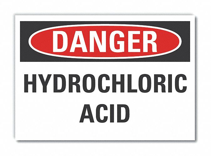 HCL Acid Danger Refelctive Lbl, 10x14in