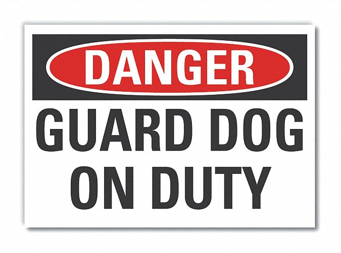 Guard Dog Danger Label, 5x7in, Polyester