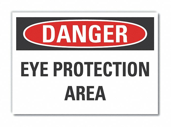 Eye Danger Label, 3.5in x 5in, Polyester