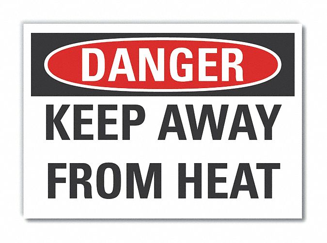  Keep Away Danger Label: Polyester, Adhesive Sign Mounting, 10 in x 14 in Nominal Sign Size