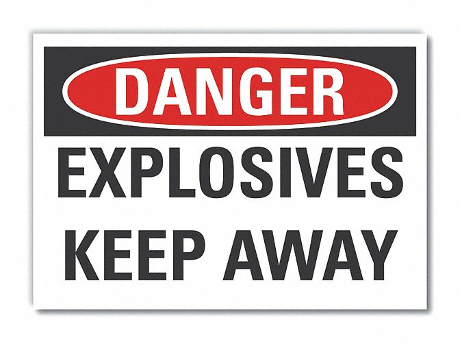Explosive Mtrl Danger Lbl, 3.5x5in