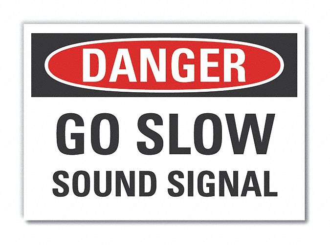  Lift Truck Traffic Danger Label: Polyester, Adhesive Sign Mounting, 10 in x 14 in Nominal Sign Size