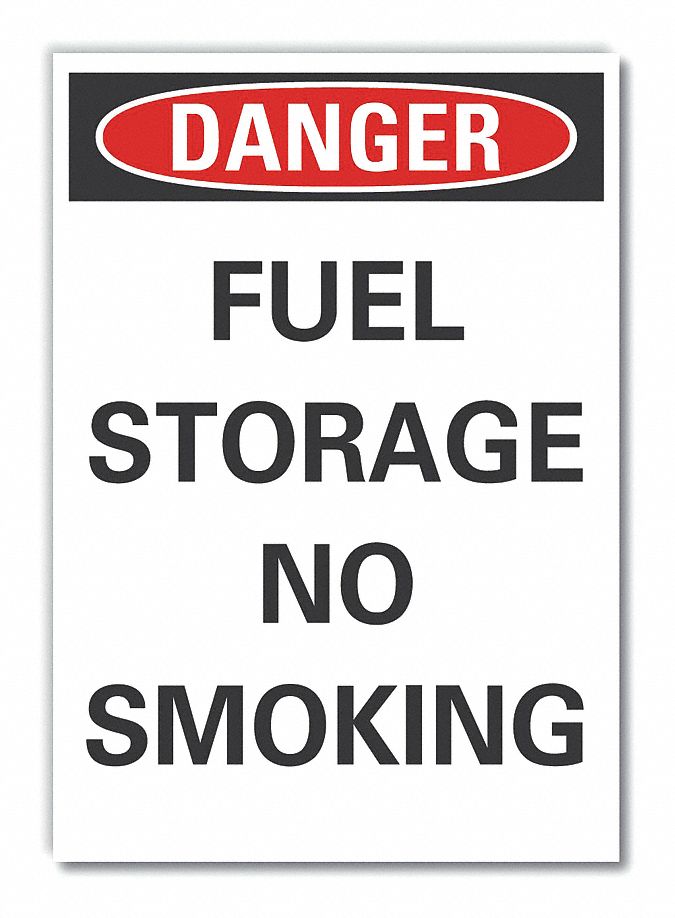  No Smoking Danger Label: Polyester, Adhesive Sign Mounting, 10 in x 7 in Nominal Sign Size