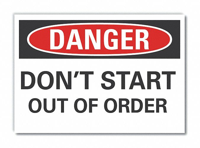 Polyester, Adhesive Sign Mounting, Machine & Operation Danger Label ...