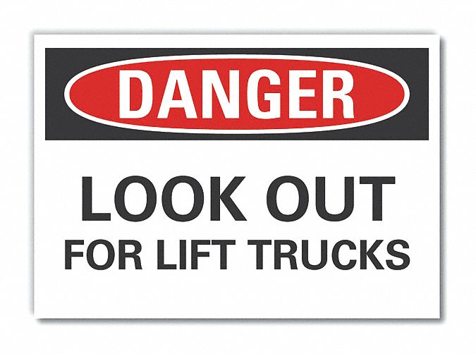 Lift Truck Traffic Danger Lbl, 10x14in