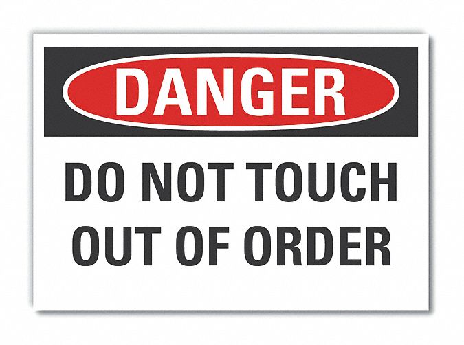  Accident Prevention Danger Label: Polyester, Adhesive Sign Mounting, 5 in x 7 in Nominal Sign Size