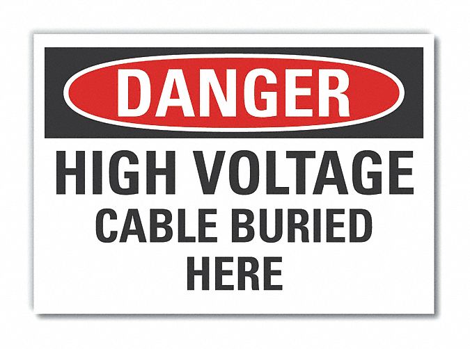  High Voltage Danger Label: Polyester, Adhesive Sign Mounting, 10 in x 14 in Nominal Sign Size