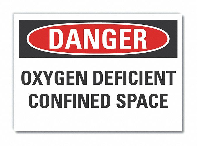 Confined Space Danger Rflct Lbl, 7x10in