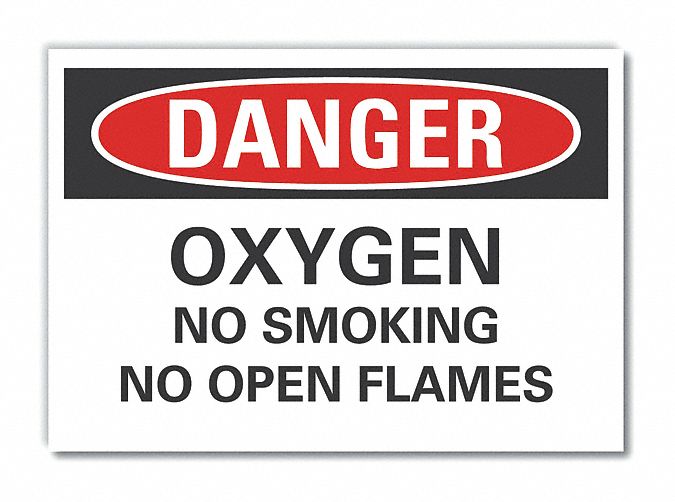  No Smoking Danger Label: Polyester, Adhesive Sign Mounting, 10 in x 14 in Nominal Sign Size, Danger