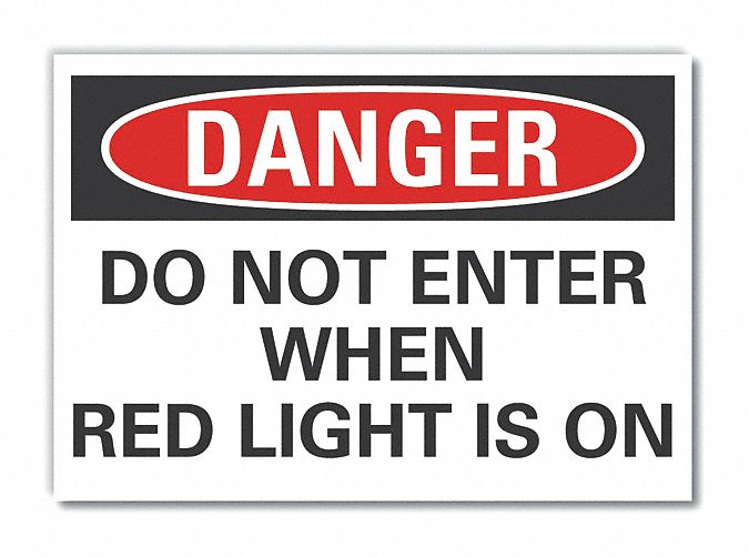  Personal Safety Danger Label: Polyester, Adhesive Sign Mounting, 10 in x 14 in Nominal Sign Size