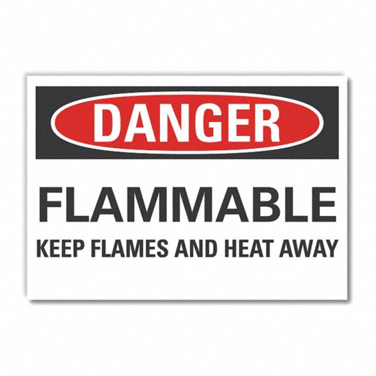 LYLE Flammable Material Danger Label, Sign Format Traditional OSHA ...