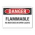 Danger: Flammable No Matches Or Open Lights Signs