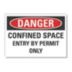 Danger: Confined Space Entry By Permit Only Signs