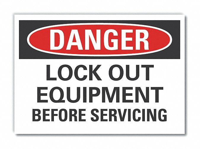 Polyester, Adhesive Sign Mounting, Lockout Tagout Danger Label - 63KX21 ...