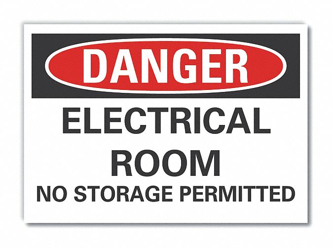LYLE Danger Sign, Sign Format Traditional OSHA, Electrical Room No