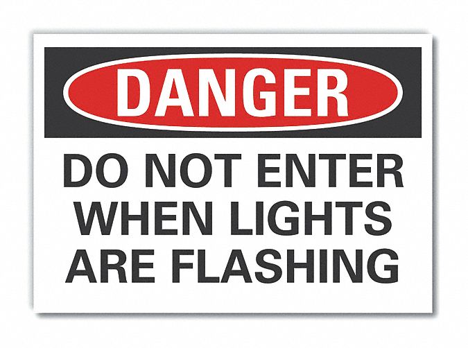  Personal Safety Danger Label: Polyester, Adhesive Sign Mounting, 10 in x 14 in Nominal Sign Size