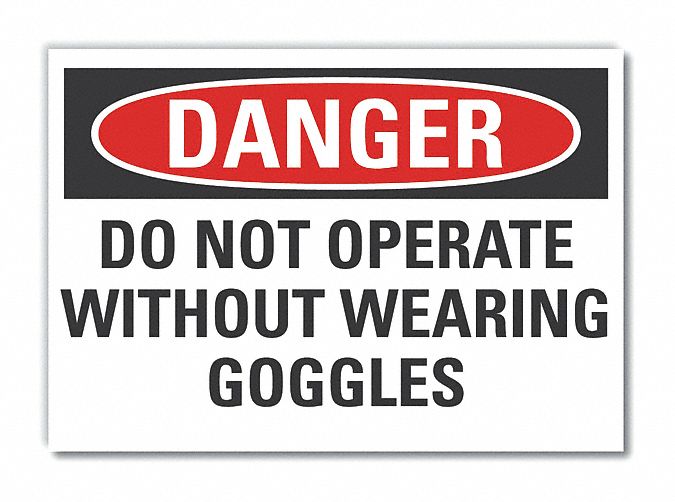  Eye  Danger Label: Polyester, Adhesive Sign Mounting, 10 in x 14 in Nominal Sign Size, Danger, Wall
