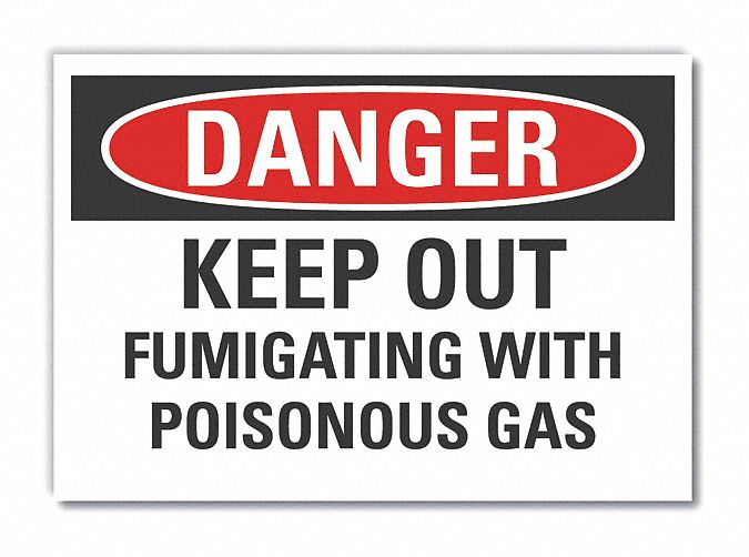 Poison Gas Danger Rflct Label, 3.5inx5in