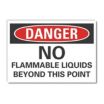 Danger: No Flammable Liquids Beyond This Point Signs