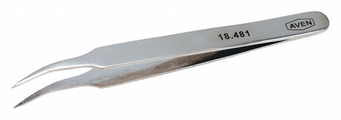 Tweezers, Curved, 4-1/2"