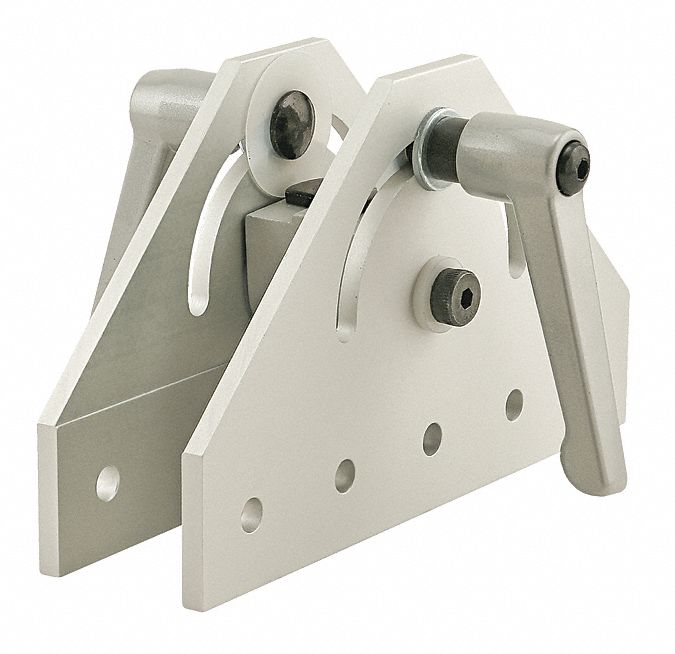 Pivot Bracket: 7 1/2 in x 6 17/32 in, Silver, Aluminum, 21/64 in Mounting Hole (MPN 4453). Key specifications — Brand: 80/20; Mounting Type: Slide-In; Product Type: Pivot Bracket Assembly; Includes: Shoulder Bolt; Material: Aluminum.