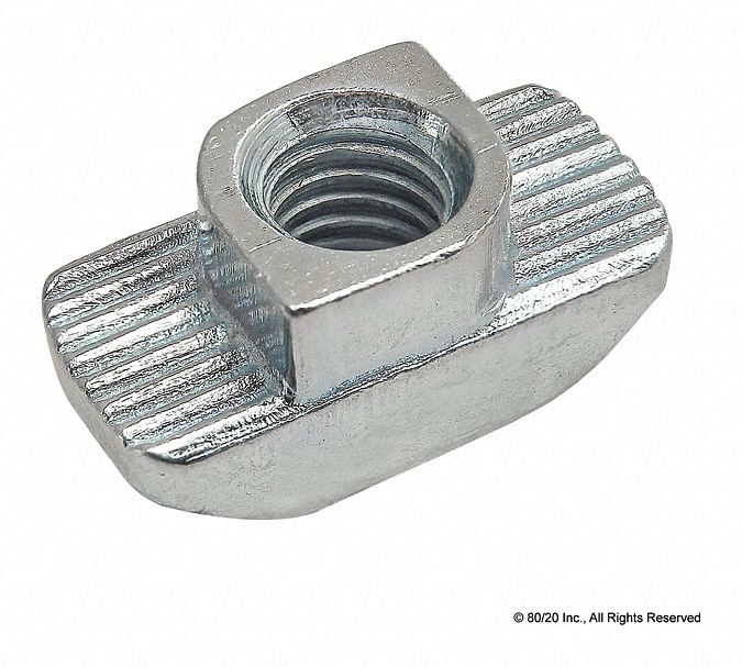 Drop In T-Nut M5 Slot8 Zinc Plated Steel