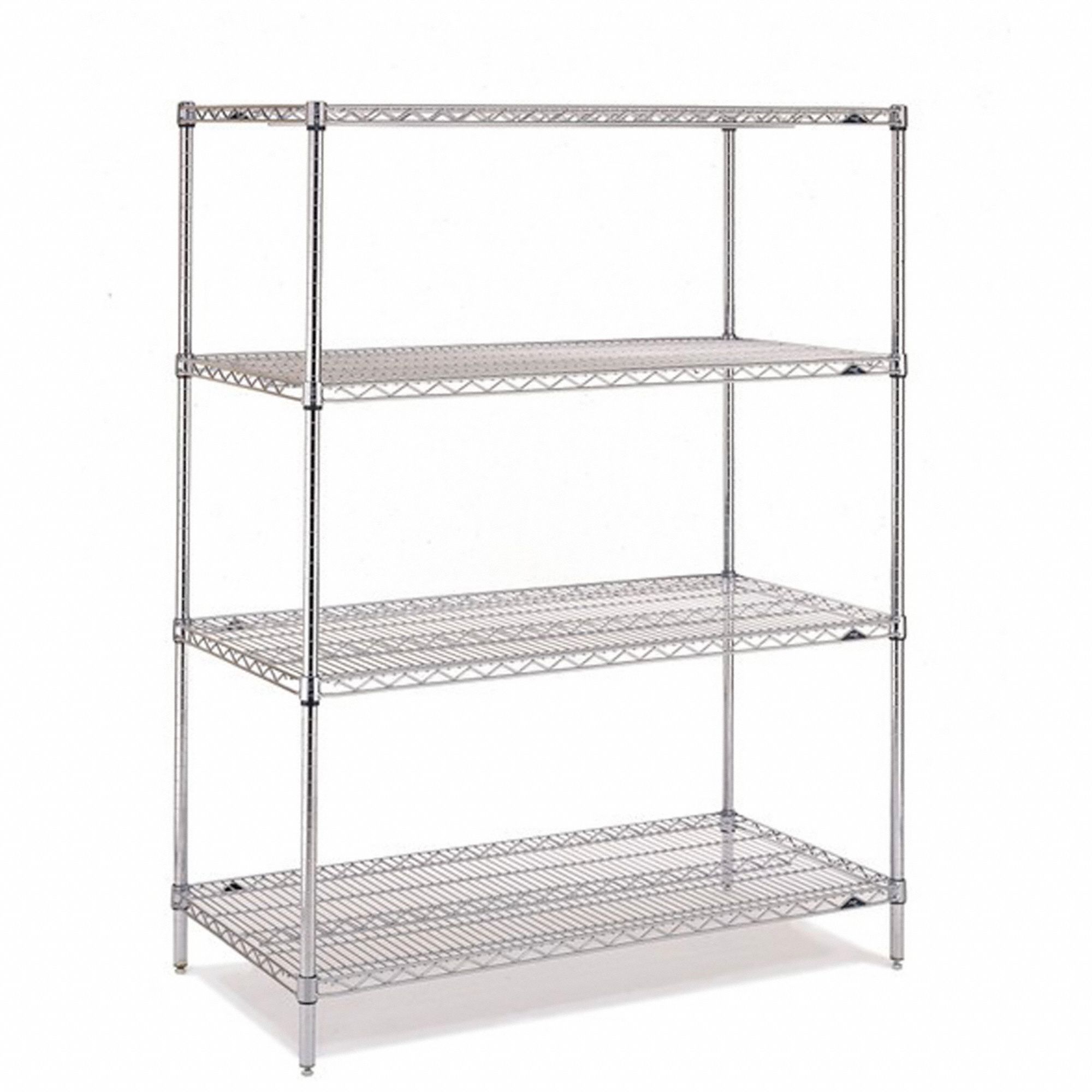 WIRE SHELVING UNIT,SILVER,63 IN H,SS