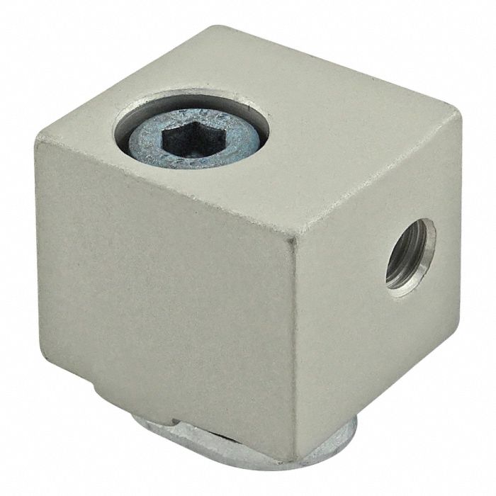 Panel Mount Block: For Std Panel, Anodized, Silver, Aluminum, Metric, 80/20 25 Series (MPN 25-2427). Key specifications — Brand: 80/20; Includes Fasteners: Yes; Finish: Anodized; Material: Aluminum; Product Type: Panel Mount Block; Compatible Series: 25 Series.