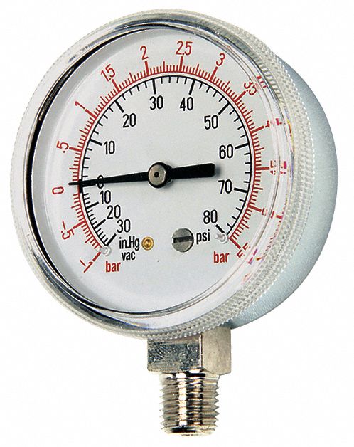Pressure Gauge, 2-1/2" dia., 30VAC, 60 psi: Fits Groen Brand