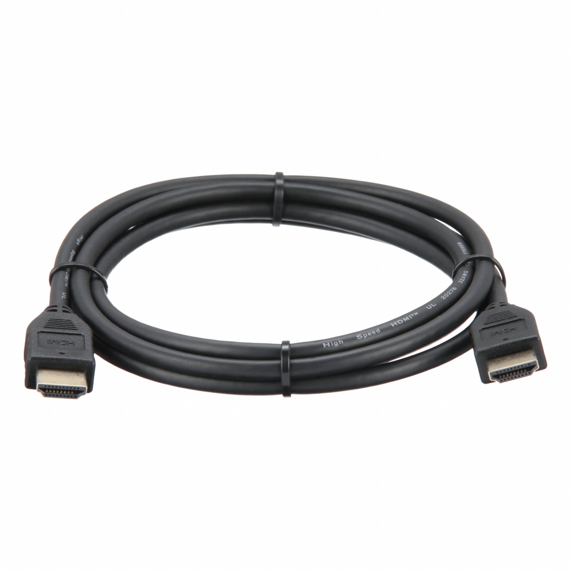 High Speed HDMI Cable, 6 ft.Generic: 6 ft Overall Lg, PVC, Black, Commercial