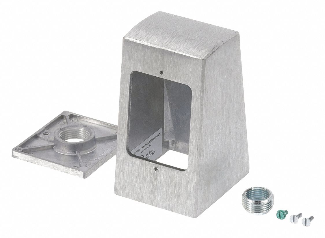 COMPONENT HARDWARE, Brushed Aluminum Single Face Pedestal 642W22R581010 Grainger