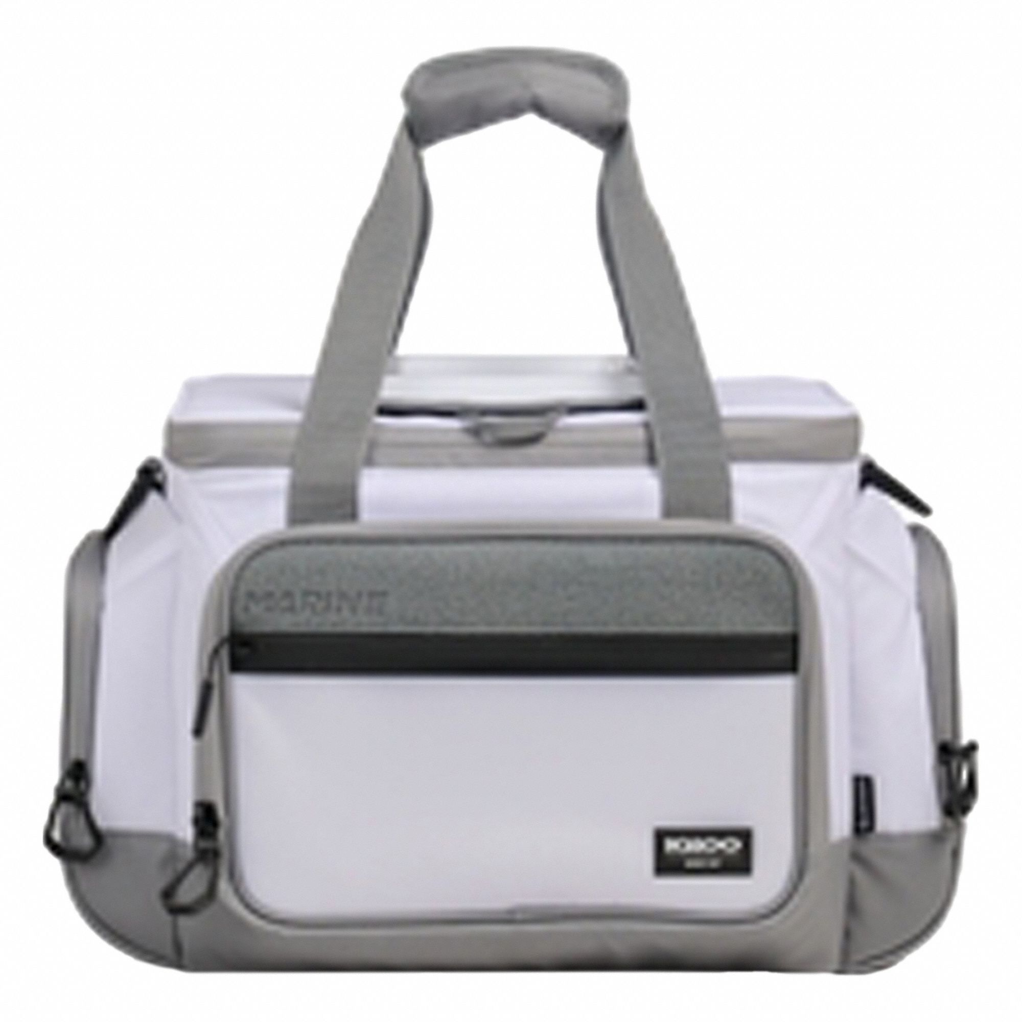 Soft Sided Cooler: Duffle Bag Bag, White, 30 qt Capacity, 30 Cans, 18 3/4 in Overall Lg