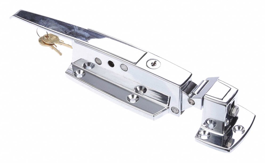 Polished CP Walk-In Door Latch with Lock