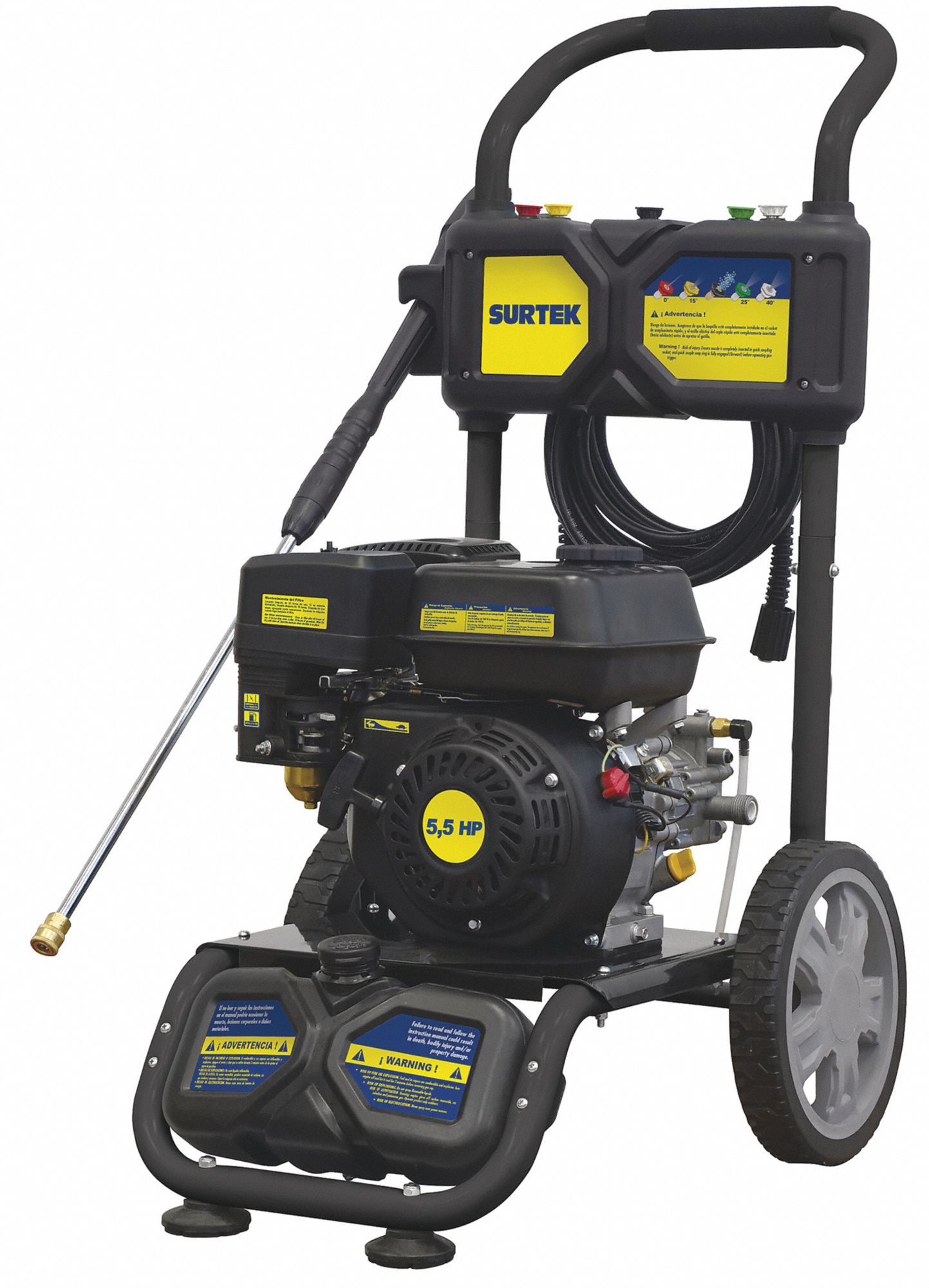 Trabajo Pesado (2800 a 3299 psi), 2900 psi, Gas, Fría, Carretilla, 1.9 gpm, Surtek, Sí