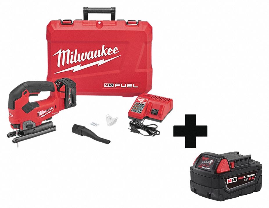 MILWAUKEE Jig Saw, 18V DC, Top Handle, Blade Shank Type TShank 643F82273721 48111850