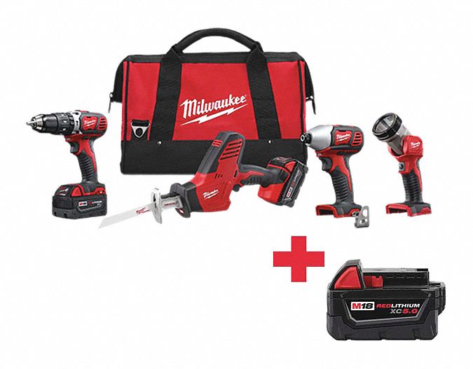 Cordless Combination Kit, 4 Tools, 18V DC