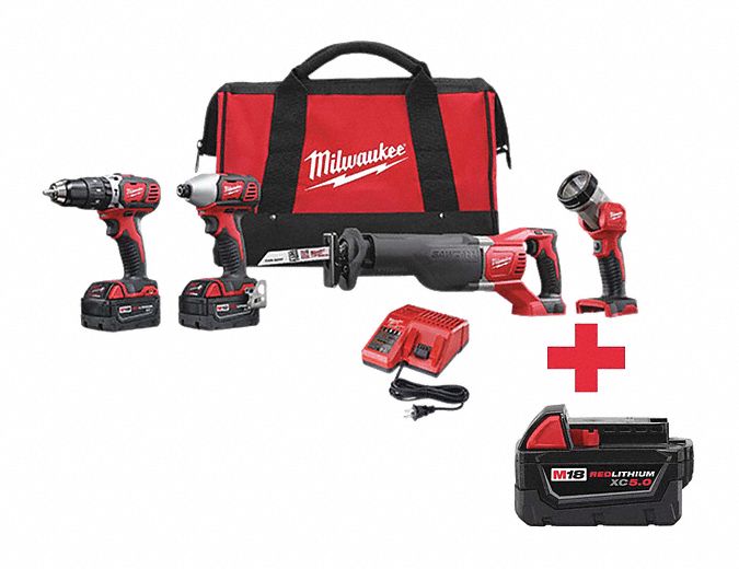 Cordless Combination Kit, 4 Tools, 18V DC