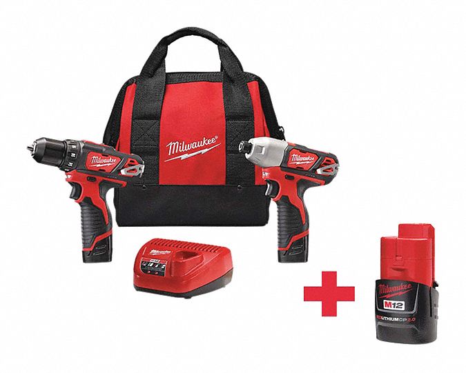 Cordless Combination Kit, 2 Tools, 12V DC