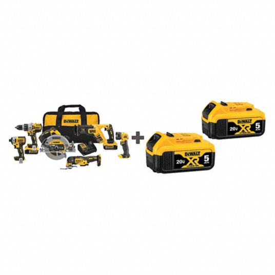 DEWALT 20 V Volt 6 Tools Cordless Combination Kit 643H13