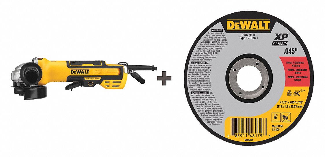 Angle Grinder, 5" Wheel dia., 120VAC, 14" L