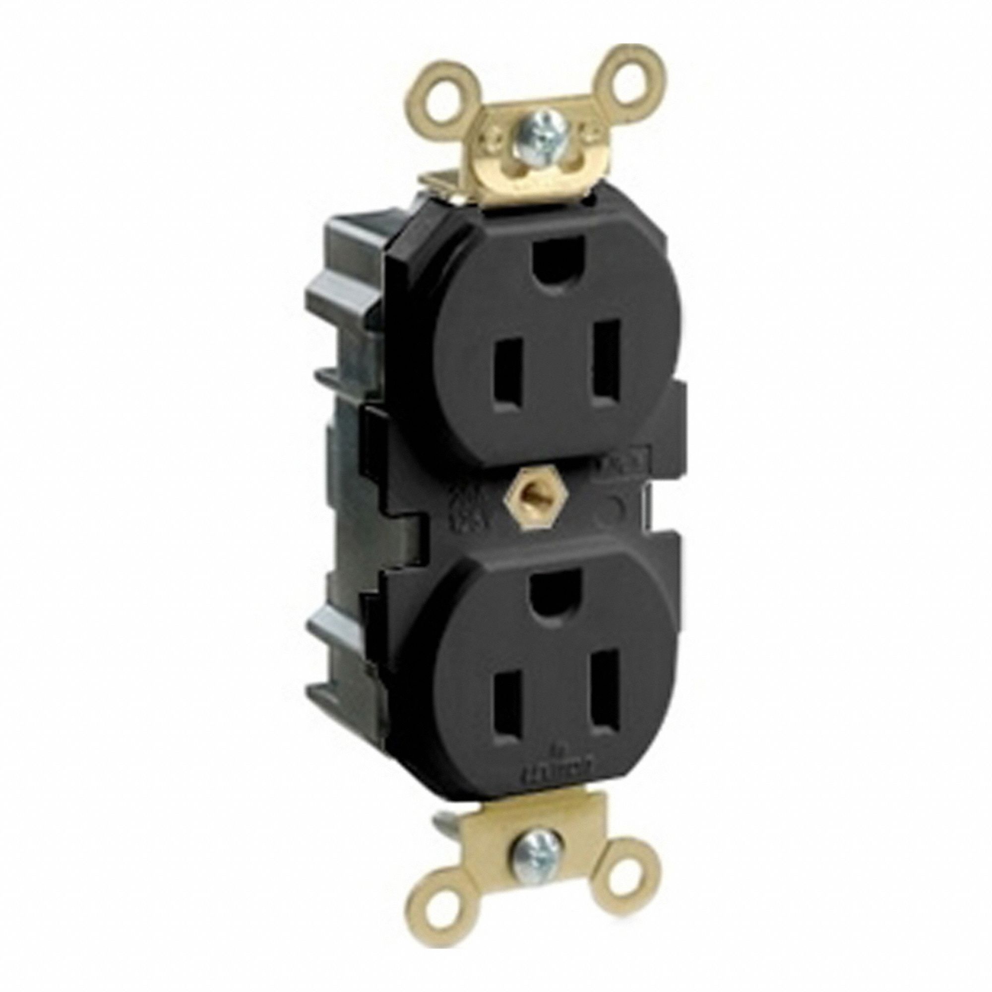Lev-Lok Rec 15A 125V Self-Gr Blk